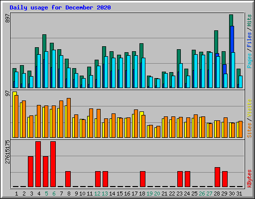 Daily usage for December 2020