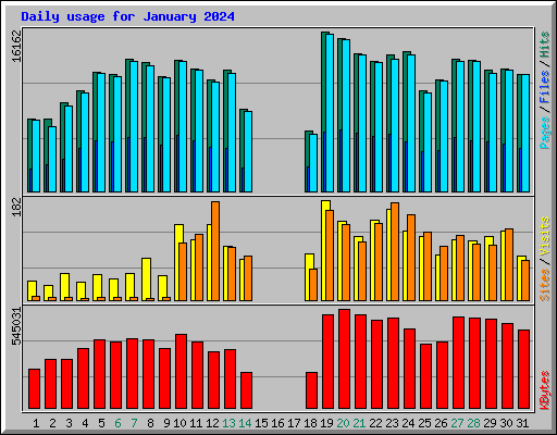 Daily usage for January 2024