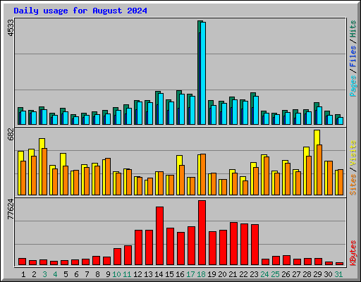 Daily usage for August 2024