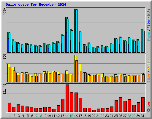 Daily usage for December 2024
