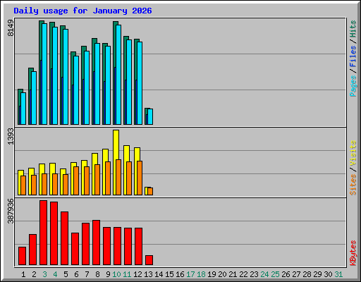 Daily usage for January 2026