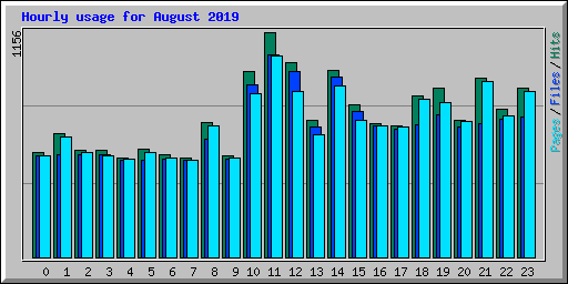 Hourly usage for August 2019