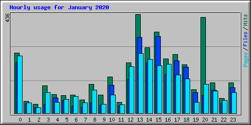 Hourly usage for January 2020