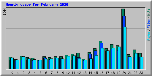 Hourly usage for February 2020