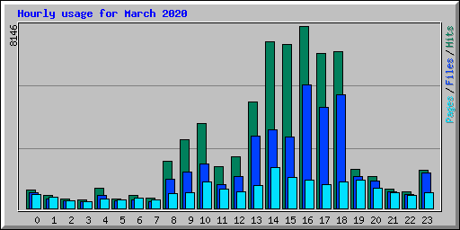 Hourly usage for March 2020