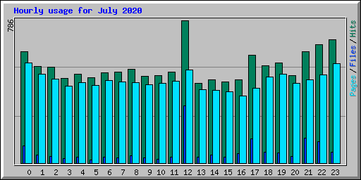 Hourly usage for July 2020