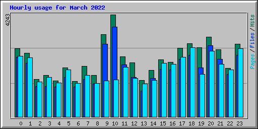 Hourly usage for March 2022