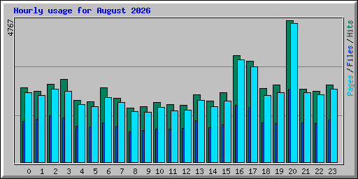 Hourly usage for August 2026